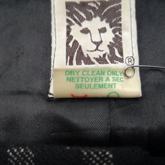 Ann Klein Ladies Size 12 Black & Ivory Checkered Wool & Cashmere Blend Blazer - Picture 7 of 9